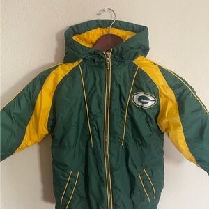 Kids Green Bay Packers Green and Yellow Jacket